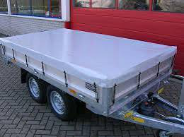 Vlakzeil grijs  plateauaanhangwagen