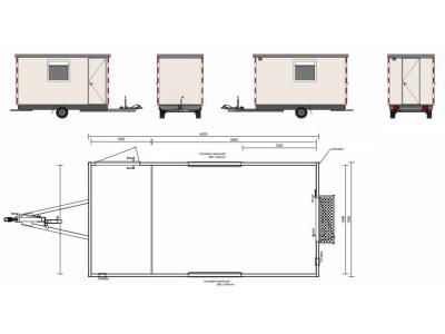 Proline Schaftwagen enkelas 400x200x210cm 1450kg met magazijn