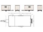 Proline Schaftwagen tandemas 400x200x210cm 2100kg met magazijn ruimte