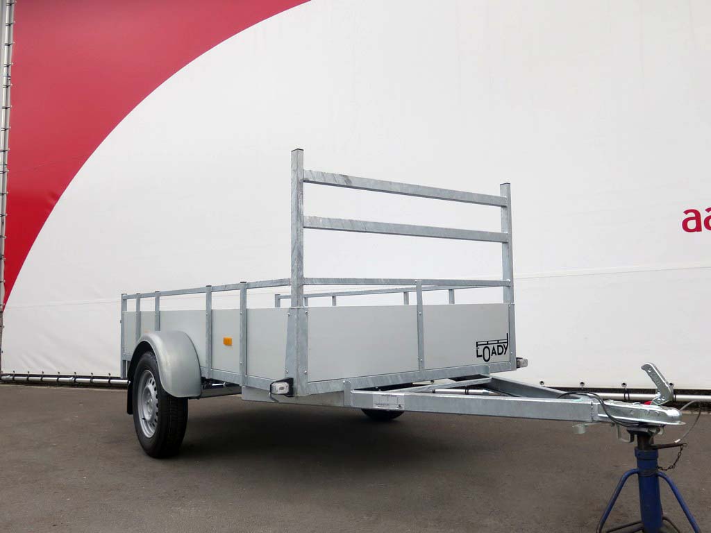Loady enkelas aanhanger 250x130cm 750kg aluminium uitvoering
