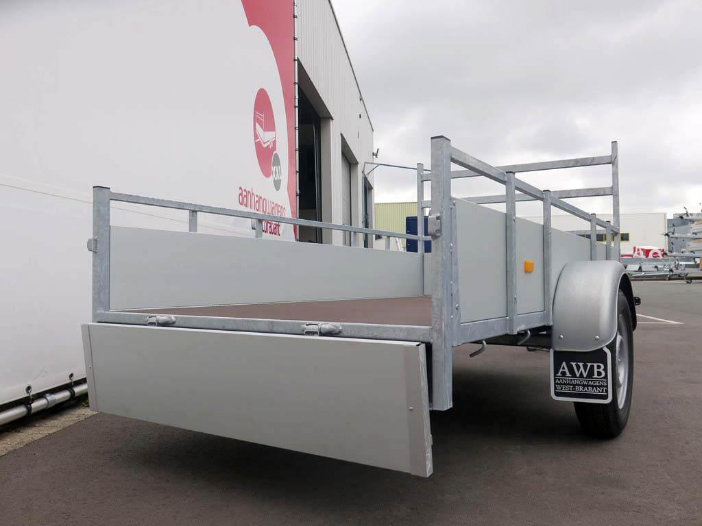 Loady enkelas aanhanger 250x130cm 750kg aluminium uitvoering